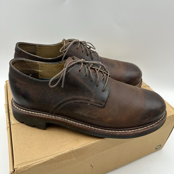 Vintage LL Bean Bucksport Mens Brown Shoes Size 10.5 Medium W/Box & Receipt